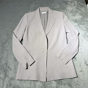 The Reset R|Label Blazer‎ Womens XS Gray Double Breasted Quiet Luxury